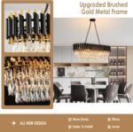 Modern Crystal Chandeliers for Dining Room Black and Gold Chandelier Living Room... - Image 4