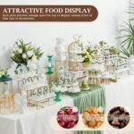 3 Tier Cupcake Stand, White Acrylic Serving Trays with Gold-Painted Iron Rack, R... - Image 4