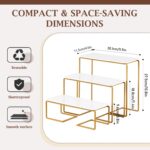 3 Tier Cupcake Stand, White Acrylic Serving Trays with Gold-Painted Iron Rack, R... - Image 5