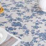 LOVOUS Linen Floral Rectangle Tablecloth 60 x 120 Inch – Washable Vintage Blue T... - Image 6