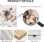 RUMSICH 3-Pcs Luxury Watercolor Floral Butterfly Canvas Wall Art Fashion Perfume... - Image 6