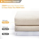 BTTN Fabric Shower Curtain, Linen Textured Heavy Duty Polyester Cloth Shower Cur... - Image 4