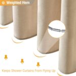 BTTN Fabric Shower Curtain, Linen Textured Heavy Duty Polyester Cloth Shower Cur... - Image 6