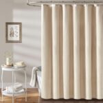 BTTN Fabric Shower Curtain, Linen Textured Heavy Duty Polyester Cloth Shower Cur... - Image 7