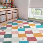 jinchan Macy 8x10 Kids Area Rug for Classroom Modern Colorful Nursery Rug Checke... - Image 4