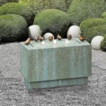 LuxenHome 24 Inch Outdoor Water Fountain, Resin Stone and Patina Rectangular Wat... - Image 3