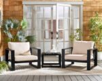 SAFAVIEH Outdoor Patio Furniture Collection – Fash Black & Taupe Cushion 3-Piece... - Image 8