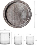 Glass Candle Holder Set 3 Clear Seeded Bubbles Modern Farmhouse Centerpieces Cof... - Image 6