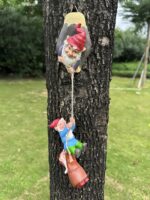 Teaeeno Garden Gnome Statue Set,Gnome Climbing Tree and Tree Stump Decor,Vivid F... - Image 3