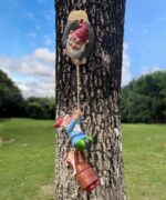 Teaeeno Garden Gnome Statue Set,Gnome Climbing Tree and Tree Stump Decor,Vivid F... - Image 6