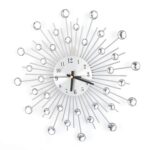 Wall Clock Fashion Luxury Studded Metal Wall Clock Living Room Bedroom Decor - Image 9