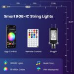 Smart String Lights 300 LED, Color Changing APP & Remote Controlled Fairy Lights... - Image 7