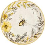 Bee Sweet 13"x3" Ceramic Serving Pasta Bowl with Hand-Painted Bee & Floral Desig... - Image 5