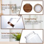 24 fl oz/710 ml Glass Jar with Airtight Wooden Screw Top Lid, Clear Stackable Fo... - Image 3
