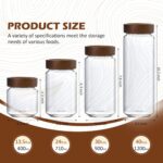 24 fl oz/710 ml Glass Jar with Airtight Wooden Screw Top Lid, Clear Stackable Fo... - Image 5