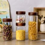 24 fl oz/710 ml Glass Jar with Airtight Wooden Screw Top Lid, Clear Stackable Fo... - Image 6
