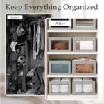Criusia 4 Pack Linen Closet Organizers and Storage, Closet organizer Large Linen... - Image 3