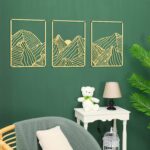 Peryiter 3 Pcs Metal Wall Art Decor Landscape Mountain Wall Hanging Decor for Li... - Image 4