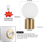 11 Inch Modern Mid Century Gold Globe Table Lamp, Round Bedside Nightstand Lamp ... - Image 4