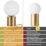 11 Inch Modern Mid Century Gold Globe Table Lamp, Round Bedside Nightstand Lamp ... - Image 5