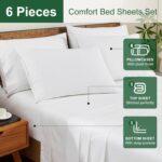 Ivellow 100% Egyptian Cotton Sheets King Size Set - 1200 Thread Count 6 PC 18" D... - Image 5