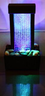 Nature's Mark 10" H Crackled Glass Light Show Tabletop Water Fountain with Natur... - Image 4