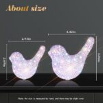 Bling Small Birds Statues，Glitter Rhinestone Home Decor,Modern Style Shiny Figur... - Image 3