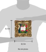 Laura Ashley 4x4 Gold Ornate Textured Hand-Crafted Resin Picture Frame with Ease... - Image 5