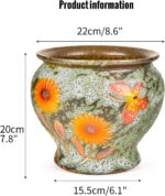 Sungmor Ceramic Hand Painted Succulent Flower Pots, 9 Inch Large Pottery Pots fo... - Image 4