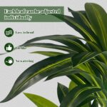 Artificial Dracaena Tree 5FT with White Tall Planter,Fake Green Plant with Natur... - Image 3