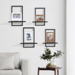 PHOENANCEE Square Floating Shelves,Wall Plants Holder,Bathroom Wall Decor,Framed... - Image 4