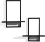 PHOENANCEE Square Floating Shelves,Wall Plants Holder,Bathroom Wall Decor,Framed... - Image 6