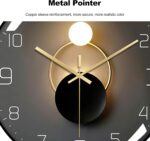 Ergocar Wall Clock, Art Deco Wall Clock, Non-Ticking Silent Modern Metal Wall Cl... - Image 6
