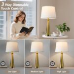Seealle Modern Table Lamps Set of 2 - Touch Bedside Lamps for Nightstand with Du... - Image 3
