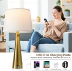 Seealle Modern Table Lamps Set of 2 - Touch Bedside Lamps for Nightstand with Du... - Image 4