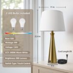 Seealle Modern Table Lamps Set of 2 - Touch Bedside Lamps for Nightstand with Du... - Image 7