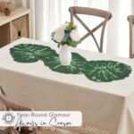 CLEENTABLE Luxury Glass Beaded Table Runner for Dining Table - 36x13 Inches Leaf... - Image 5