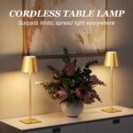 Kakanuo Gold Cordless Rechargeable Table Lamp 5000mAh Battery Operated Lamps, 3 ... - Image 5