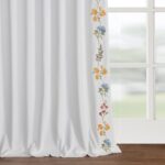 Roslynwood Luxury Velvet Curtains Back Tab 96 Inches Long, Colorful Flower Embro... - Image 3