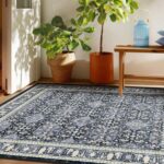 Dark Blue 5x7 Area Rugs for Living Room Bedroom, Transitional Boho Moroccan Flor... - Image 6