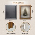 Gold Framed Vintage Christmas Tree Canvas Wall Art Farmhouse Rustic Pine Tree Wi... - Image 3