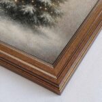 Gold Framed Vintage Christmas Tree Canvas Wall Art Farmhouse Rustic Pine Tree Wi... - Image 4