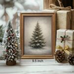 Gold Framed Vintage Christmas Tree Canvas Wall Art Farmhouse Rustic Pine Tree Wi... - Image 5