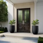 Kante Tall Concrete Planter, 21.7-Inch Height Black Large Indoor Outdoor Plant P... - Image 5