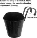 OGIMA 4pcs Hanging Flower Pots, Metal Iron Wall Planter Indoor/Outdoor for Raili... - Image 3