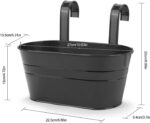 OGIMA 4pcs Hanging Flower Pots, Metal Iron Wall Planter Indoor/Outdoor for Raili... - Image 4