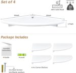 Forbena White Corner Floating Shelves for Wall Set of 4, Rounded Corner Shelves ... - Image 3