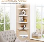 Forbena White Corner Floating Shelves for Wall Set of 4, Rounded Corner Shelves ... - Image 4