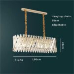 Modern LED Art Deco Silver Gold Stainless Steel Crystal Hanging Lamp Lustre Chan... - Image 3