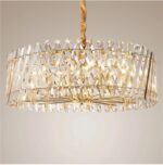 Modern LED Art Deco Silver Gold Stainless Steel Crystal Hanging Lamp Lustre Chan... - Image 4